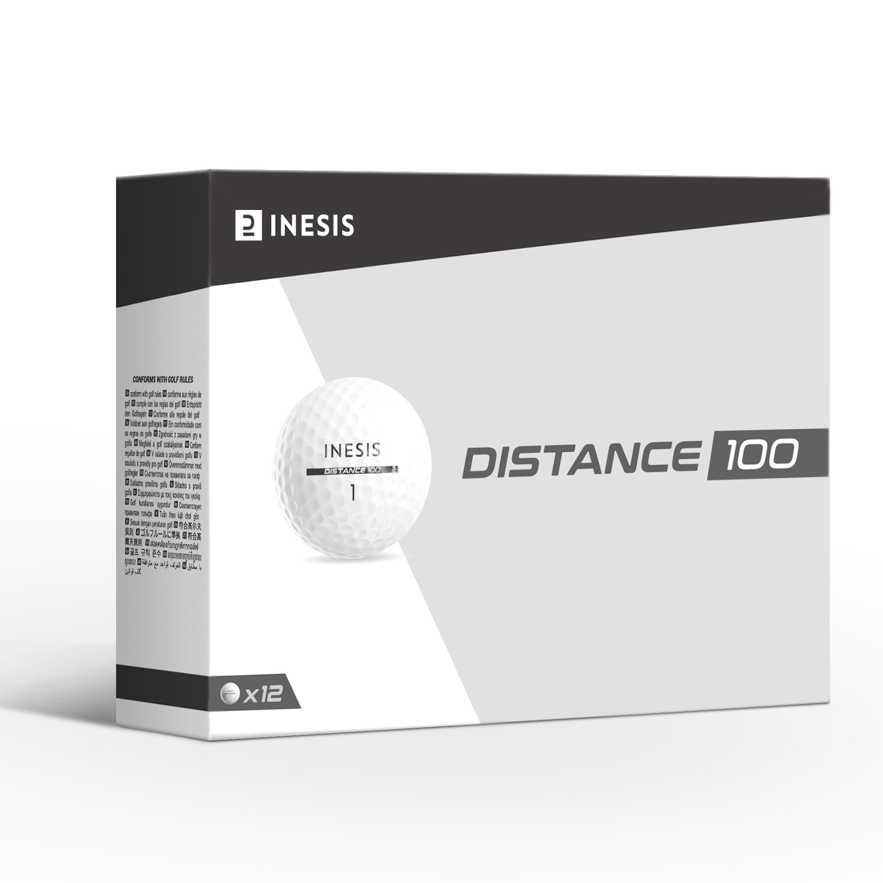 INESIS Golf Ball Pack 12 White - Distance 100