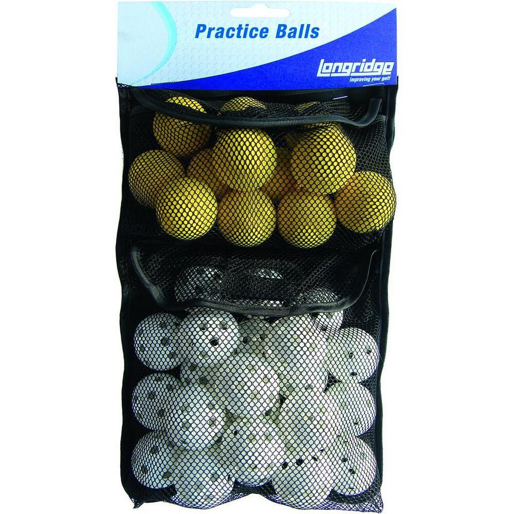 LONGRIDGE Practice Golf Balls (Pack of 32) (Yellow/White)