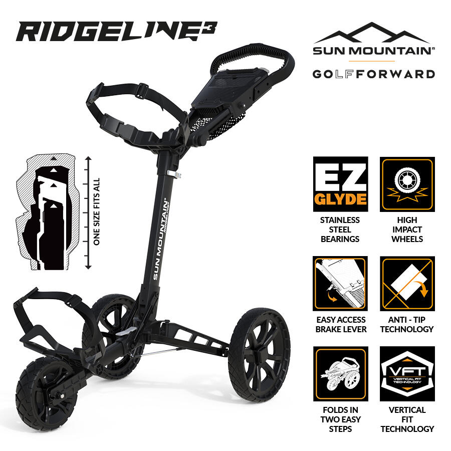 SUN MOUNTAIN Ridgeline 3 Cart - Black
