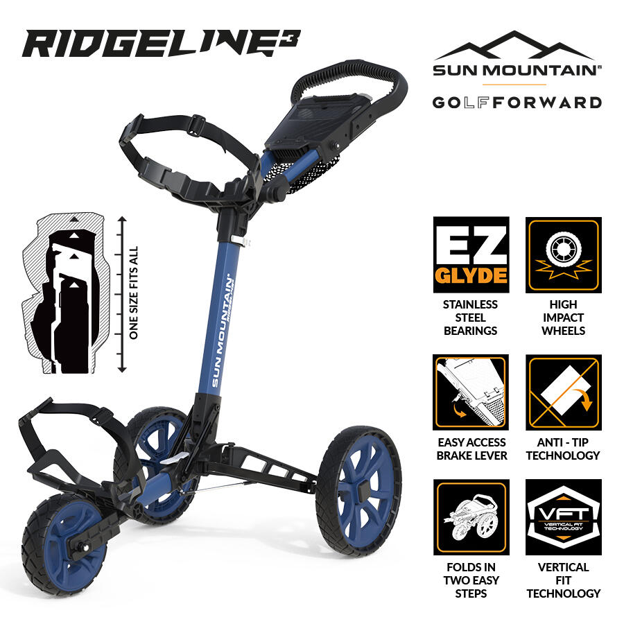 SUN MOUNTAIN Ridgeline 3 Cart - Sports Blue